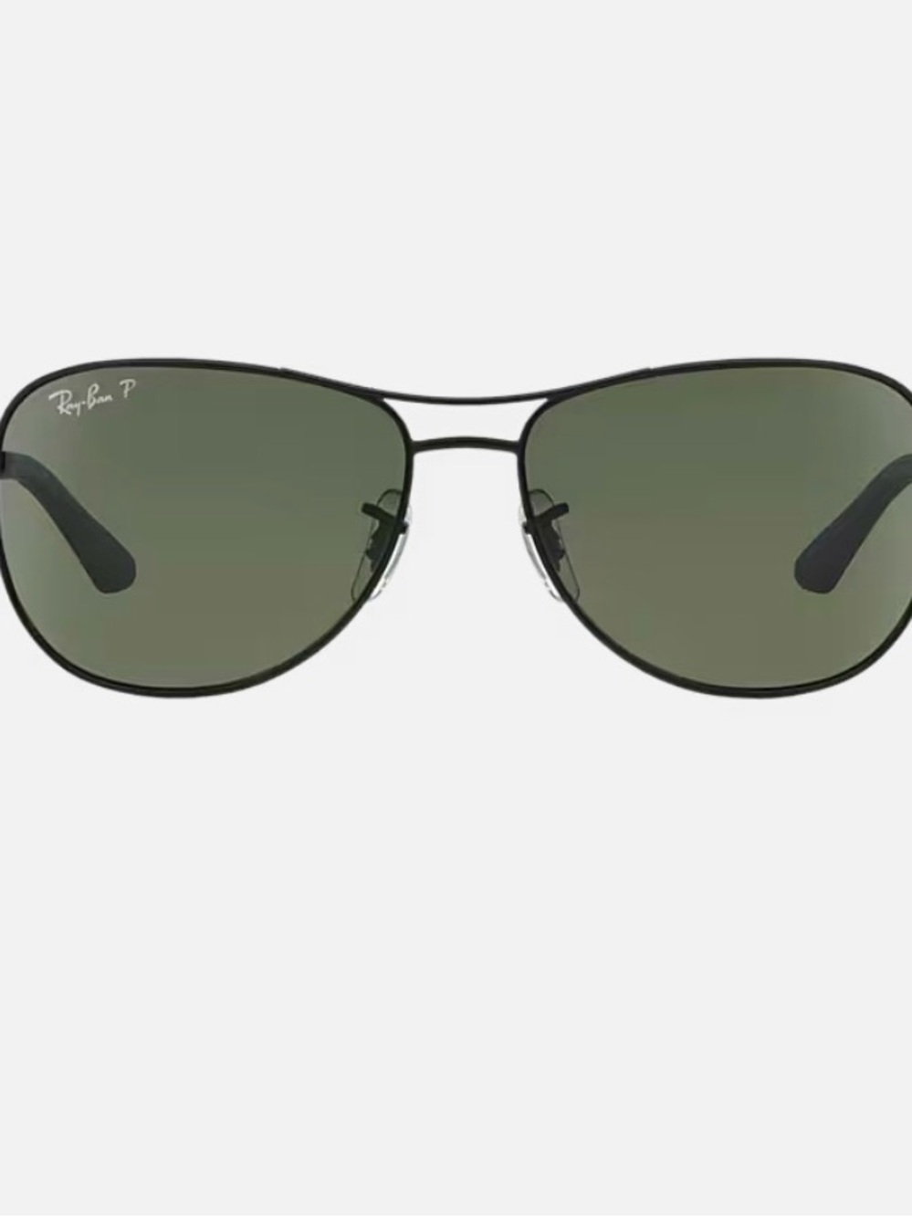 NWT Ray-Ban Aviator Sunglasses in Black with Green Lenses
